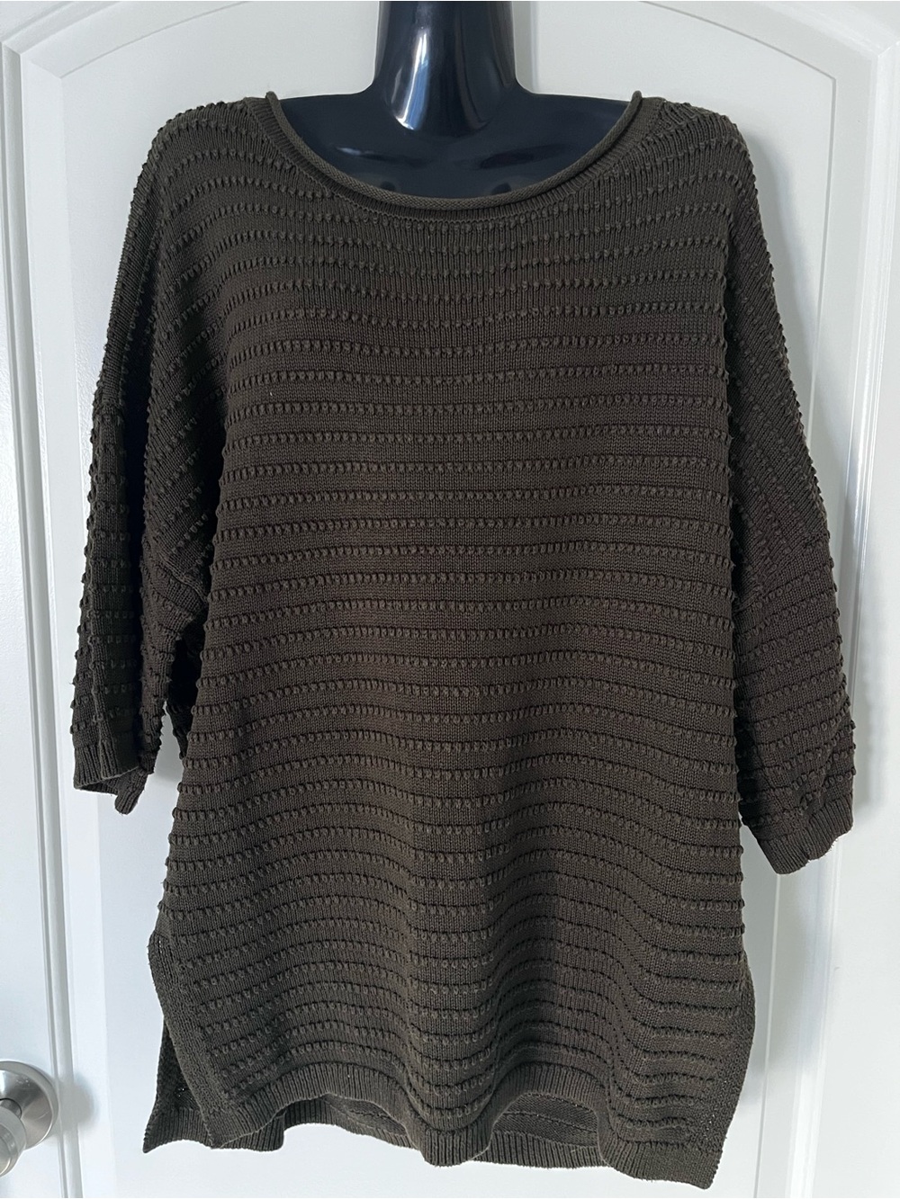 Dokotoo Classic Crewneck Ribbed Knit Women's Sweater Olive Green